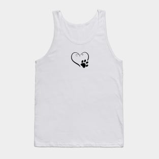 Dog paw prints with heart Tank Top
